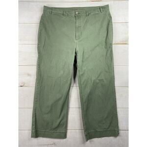 Old Navy Wide Leg Pants Womens 18 Tall Army Green Stretch High Rise Baggy
